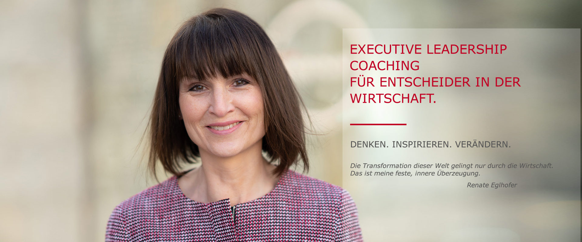 Renate Eglhofer von re-coaching, München: Executive Leadership Coach